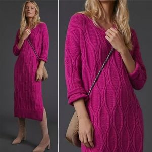 Anthropologie Pink Billie Sweater Dress